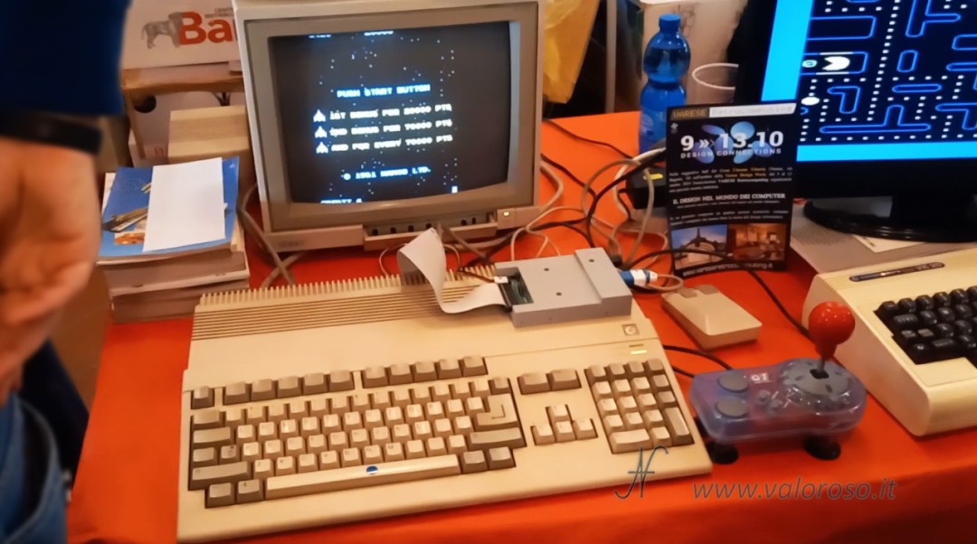 Commodore Amiga 500, 1084S CRT monitor, joystick, Gotek