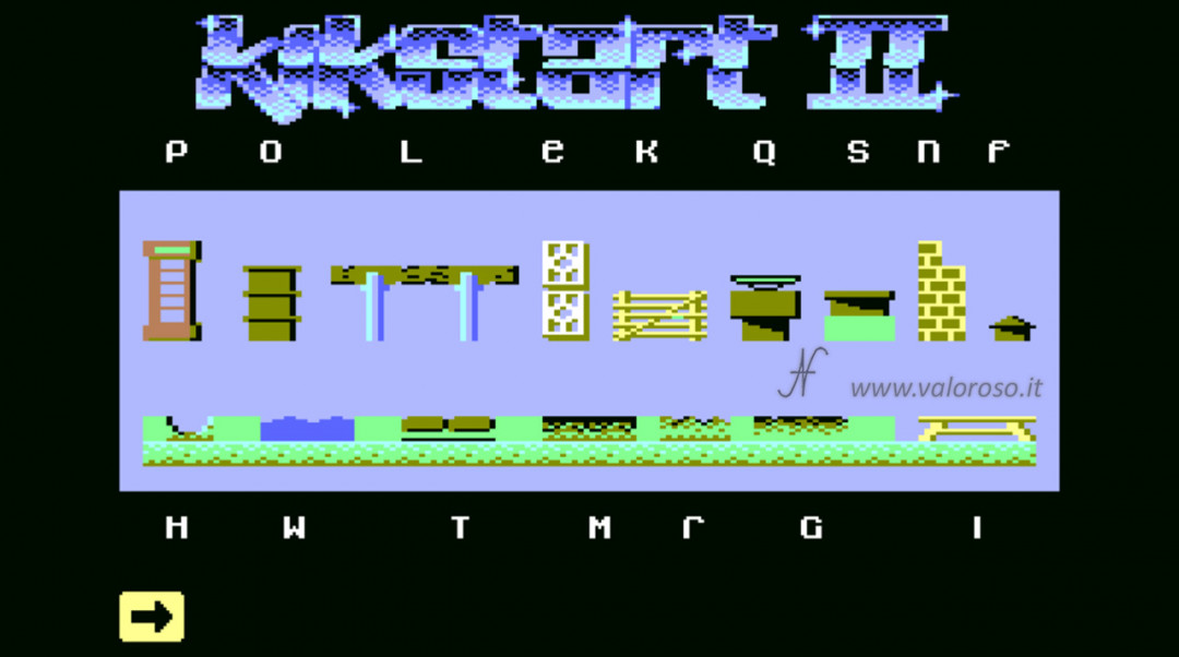 KikStart 2 KickStart II Kik-Start videogioco Commodore 64 impostare creare costruire elementi pista gara corse, ostacoli