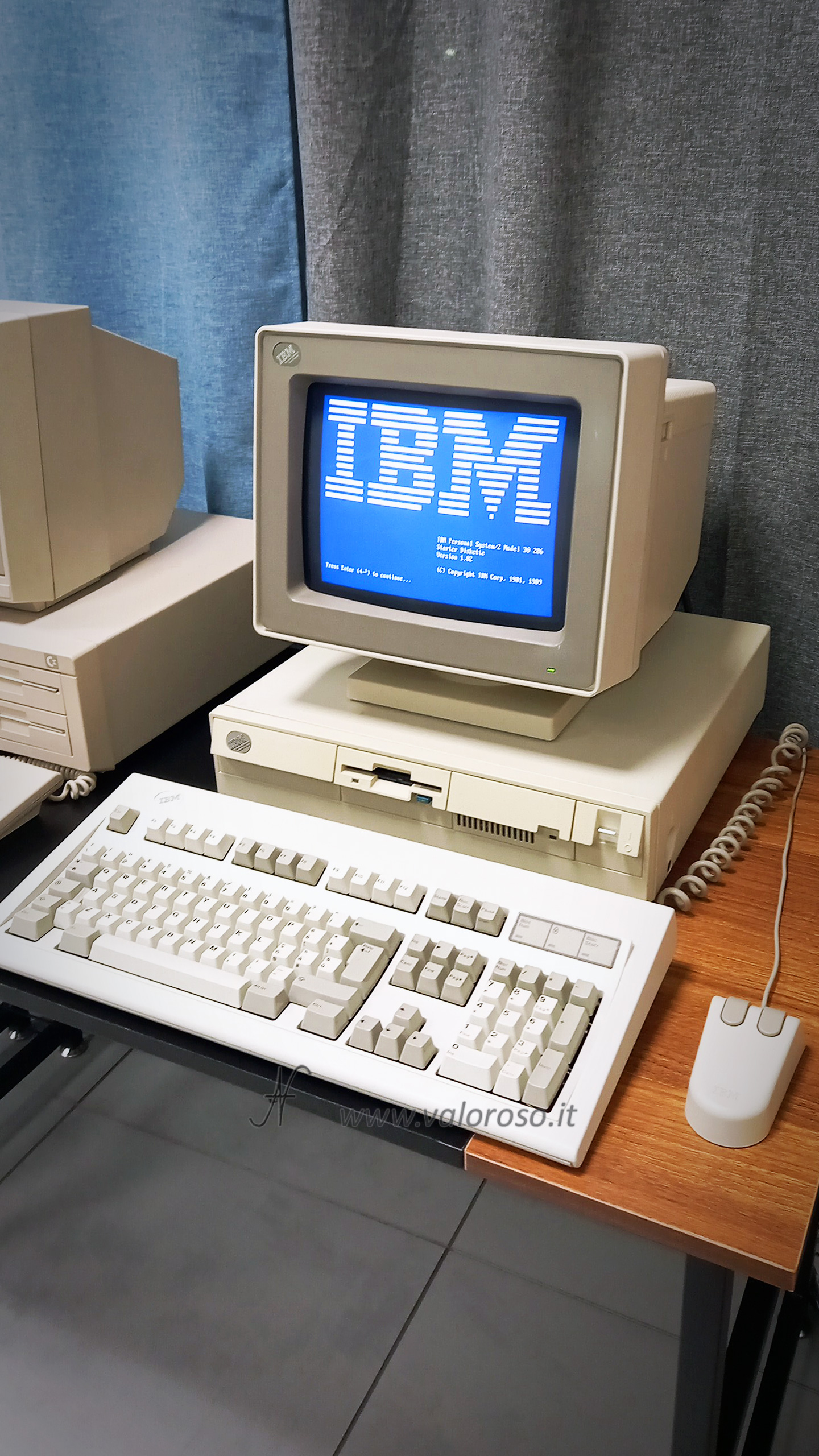 Clean IBM 8513 monitor, looks like new. IBM PS/2 model 30 286. IBM model M buckling springs mechanical keyboard. Original IBM mouse.